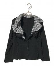 me ISSEY MIYAKE (ミーイッセイ ミヤケ) 襟レイヤードカリフラワージャケット ブラック×グレー サイズ:-