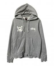 stussy (ステューシー) ジップアップパーカー グレー サイズ:Ｍ