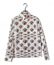 A BATHING APE (アベイシングエイプ) サル柄シャツ ホワイト×ブラウン サイズ:M