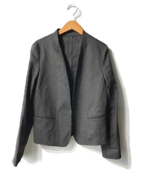 INED（イネド）INED (イネド) リネン混ストレッチテーラードジャケット チャコールグレー サイズ:9の古着・服飾アイテム