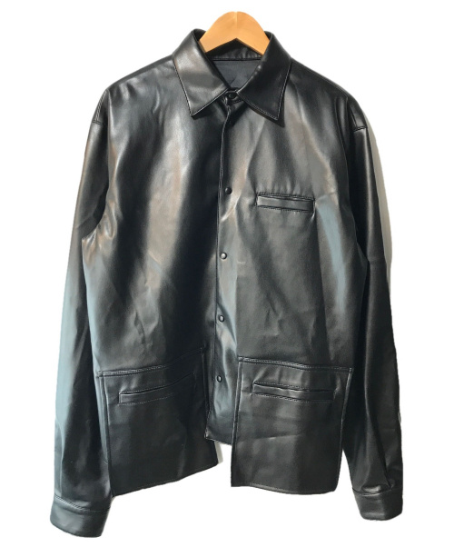 AVALONE（アヴァロン）AVALONE (アヴァロン) シンセティックレザーシャツ ブラック サイズ:M 20SSの古着・服飾アイテム