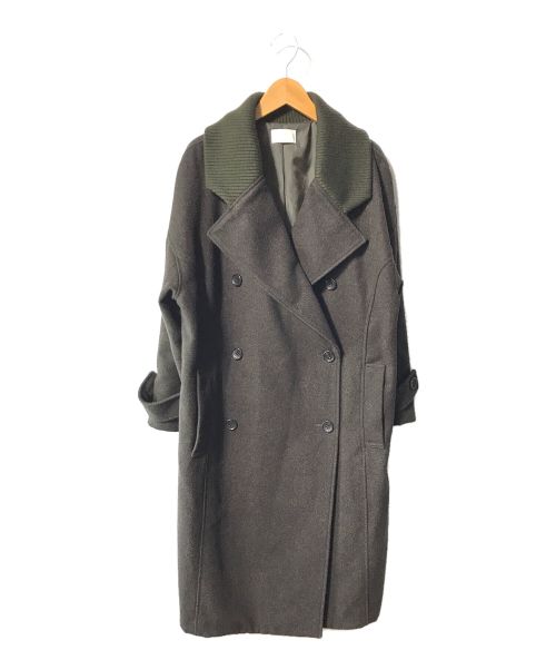 KBF（ケービーエフ）KBF (ケービーエフ) リブカラーPコート グリーン サイズ:FREEの古着・服飾アイテム