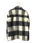 ZARA (ザラ) エコボアBFチェックCPOジャケット ホワイト×ブラック サイズ:M：3980円