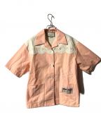GUCCI（）の古着「刺繍オープンカラーシャツ」｜ピンク