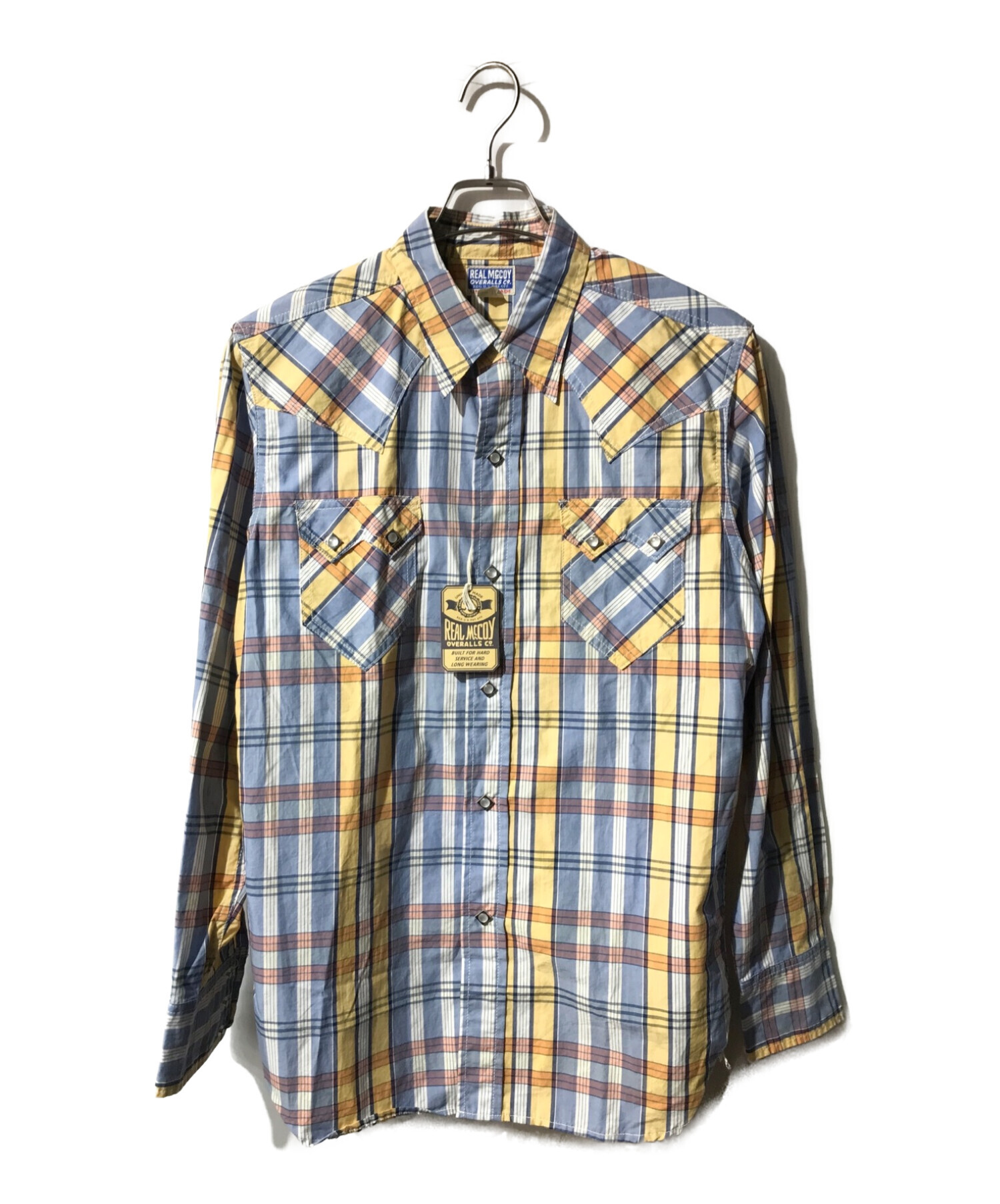 THE REAL McCOY'S (ザリアルマッコイズ) チェックウエスタンシャツ オレンジ×ブルー サイズ:15 未使用品