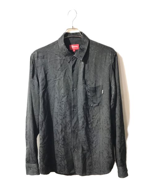 SUPREME（シュプリーム）SUPREME (シュプリーム) Snakeskin Jacquard Shirt ブラック サイズ:Lの古着・服飾アイテム