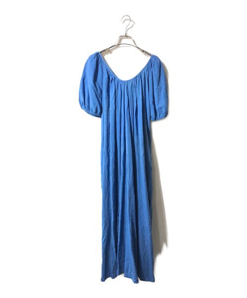 Snidel（スナイデル）Snidel (スナイデル) リネンレースアップワンピース ブルー サイズ:FREEの古着・服飾アイテム