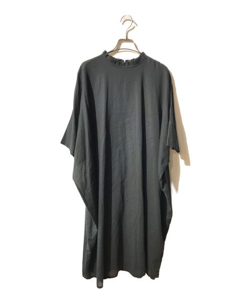 mizuiro-ind（ミズイロインド）mizuiro-ind (ミズイロインド) ギャザーネックブラウスワンピース ブラック サイズ:FREEの古着・服飾アイテム