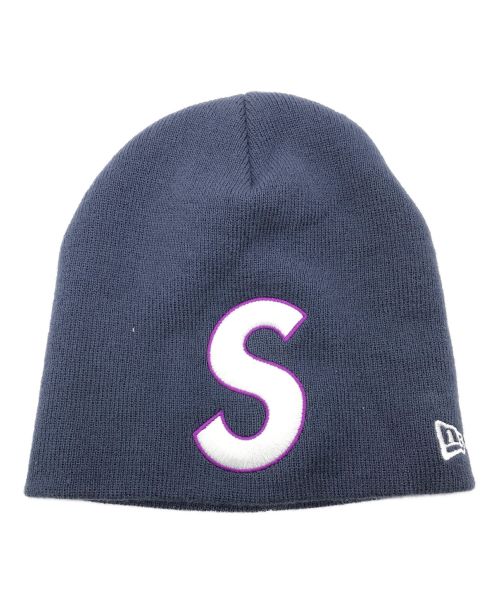 SUPREME（シュプリーム）Supreme (シュプリーム) New Era (ニューエラ) ニット帽 ネイビーの古着・服飾アイテム