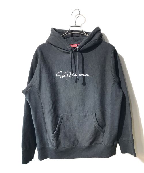 SUPREME（シュプリーム）Supreme (シュプリーム) classic script hooded sweatshirt/プルオーバーパーカー ブラック サイズ:Mの古着・服飾アイテム