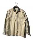 COMME des GARCONS SHIRTコムデギャルソンシャツ）の古着「ウールカラーストライプシャツ」｜ベージュ