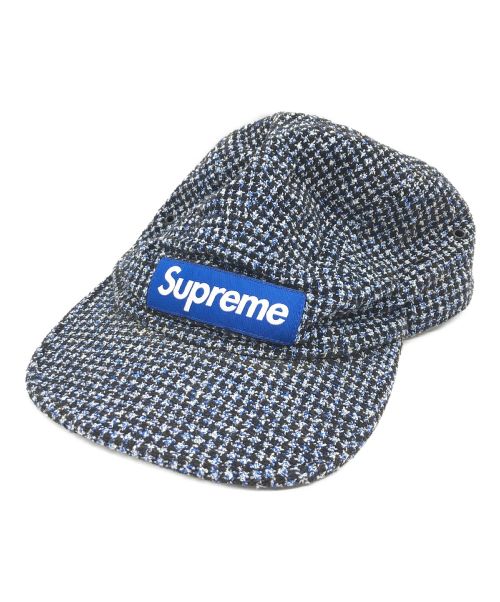 SUPREME（シュプリーム）Supreme (シュプリーム) boucle HOUNDstooth camp cap/キャップ ブルーの古着・服飾アイテム