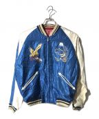 TAILOR TOYOテーラー東洋）の古着「Early 1950s Style Acetate Souvenir Jacket “EAGLE” × “JAPAN MAP” / スカジャン」｜ブルー