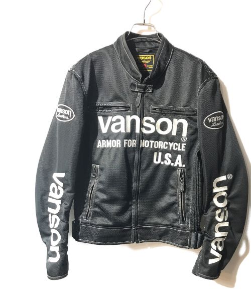 VANSON（バンソン）VANSON (バンソン) レーシングジャケット ブラック サイズ:Mの古着・服飾アイテム