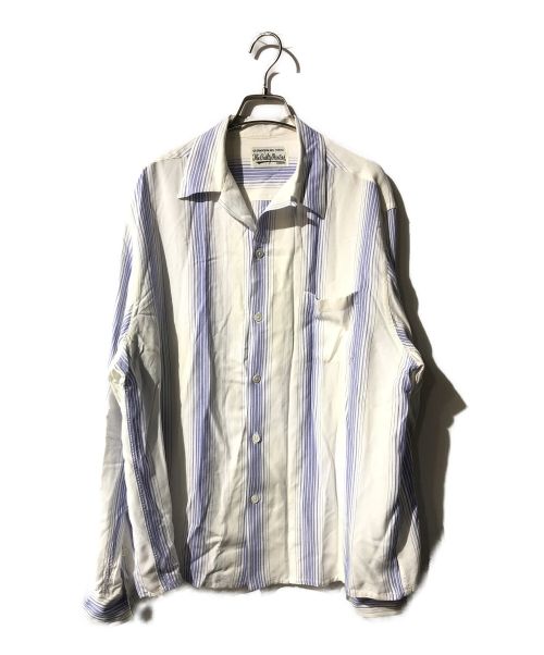 WACKO MARIA（ワコマリア）WACKO MARIA (ワコマリア) STRIPED OPEN COLLAR SHIRT ブルー×ホワイト サイズ:XLの古着・服飾アイテム