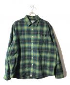 A BATHING APEアベイシングエイプ）の古着「オンブレチェックシャツ」｜グリーン×ブラック