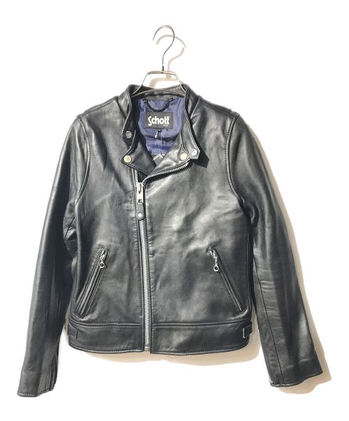 Schott（ショット）Schott (ショット) IENA (イエナ) 別注 シープスキン セミシングル ライダース ジャケット ブラック サイズ:XSの古着・服飾アイテム