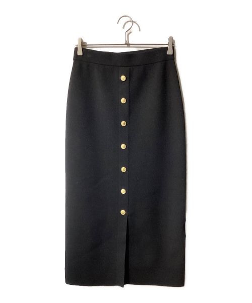 ANAYI（アナイ）ANAYI (アナイ) フロントボタンジャージースカート ブラック サイズ:38の古着・服飾アイテム