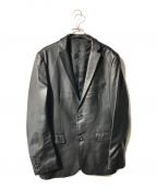 BURBERRY BLACK LABELバーバリーブラックレーベル）の古着「レザーテーラードジャケット」｜ブラック