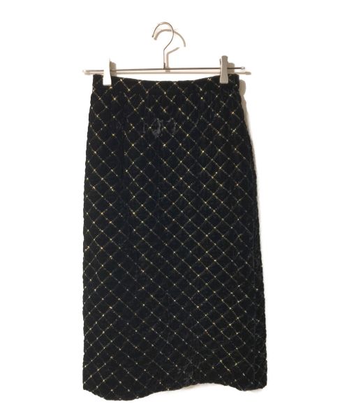 CELINE（セリーヌ）CELINE (セリーヌ) ベロアスカート ブラック サイズ:Ｍの古着・服飾アイテム