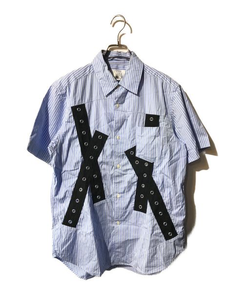 GANRYU（ガンリュウ）GANRYU (ガンリュウ) ストライプシャツ ブルー サイズ:Ｍの古着・服飾アイテム