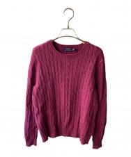 POLO RALPH LAUREN (ポロ・ラルフローレン) ケーブルニット ピンク サイズ:XL