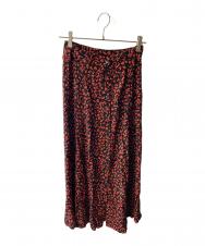 Ganni (ガニー) レーヨン 総柄 ロングスカート ブラック サイズ:XS