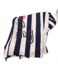 COMME des GARCONS (コムデギャルソン) Live Free With Strong Will BORDER STOLE ホワイト×ネイビー