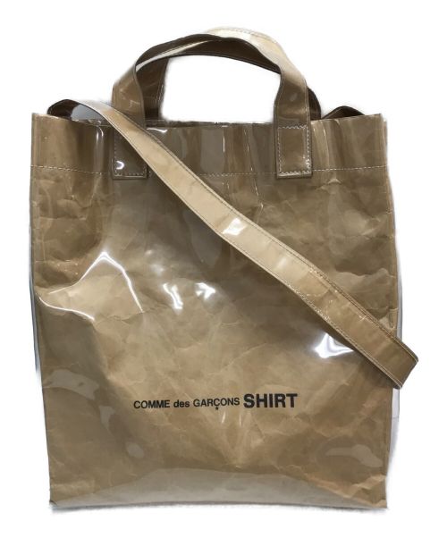 中古・古着通販】COMME des GARCONS SHIRT (コムデギャルソンシャツ) PVC2WAYトートバッグ  クリア×ベージュ｜ブランド・古着通販 トレファク公式【TREFAC FASHION】
