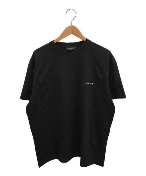 BALENCIAGA（バレンシアガ）BALENCIAGA (バレンシアガ) スモールロゴプリントショーツスリーブTシャツ / ロゴTシャツ / TEE  ブラック サイズ:XXSの古着・服飾アイテム
