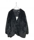 08sircusゼロエイトサーカス）の古着「エアコファーカラーレスジャケット / Eco fur collarless jacket」｜ブラック