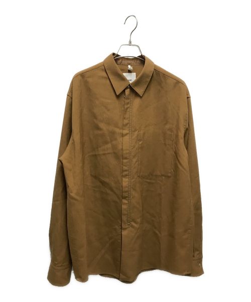 OAMC（オーエーエムシー）OAMC (オーエーエムシー) ダブルジップシャツ / wool double zipp shirt ブラウン サイズ:Sの古着・服飾アイテム