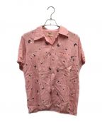 ARROW（）の古着「50‘sヴィンテージオープンカラーシャツ」｜ピンク