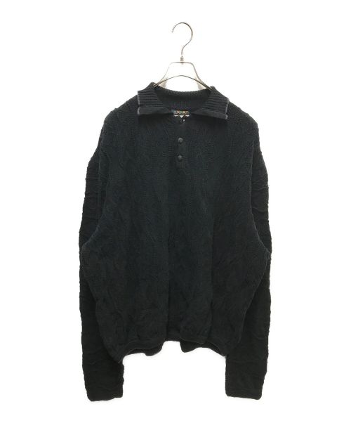 Coogi（クージー）Coogi (クージー) 3D編みニットポロシャツ ブラック サイズ:4XLの古着・服飾アイテム