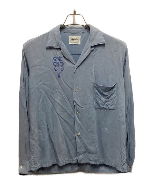 TOWN CRAFT（タウンクラフト）TOWN CRAFT (タウンクラフト) 60`sヴィンテージオープンカラーレーヨンシャツ ブルー サイズ:Mの古着・服飾アイテム
