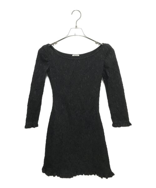 MIU MIU（ミュウミュウ）MIU MIU (ミュウミュウ) シルクミニドレス / SILK MINI DRESS ブラック サイズ:36の古着・服飾アイテム