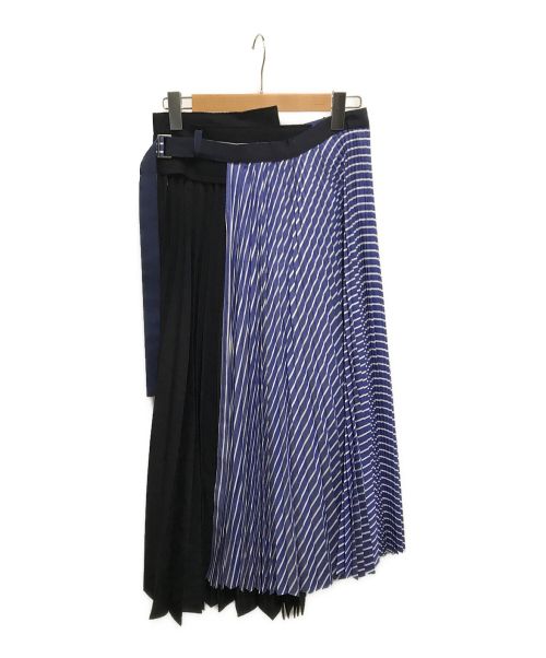 sacai（サカイ）sacai (サカイ) パネルカラーブロックスカート / PANEL COLOR BLOCK SKIRT ブルー サイズ:3の古着・服飾アイテム