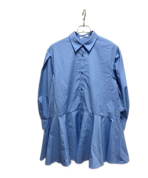 Snidel（スナイデル）Snidel (スナイデル) ヘムボリュームシャツワンピース ブルー サイズ:Fの古着・服飾アイテム