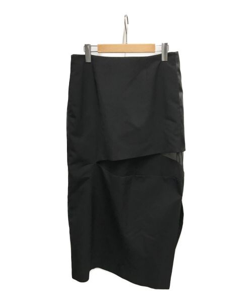 sacai（サカイ）sacai (サカイ) カッティングシアースカート ブラック サイズ:3の古着・服飾アイテム