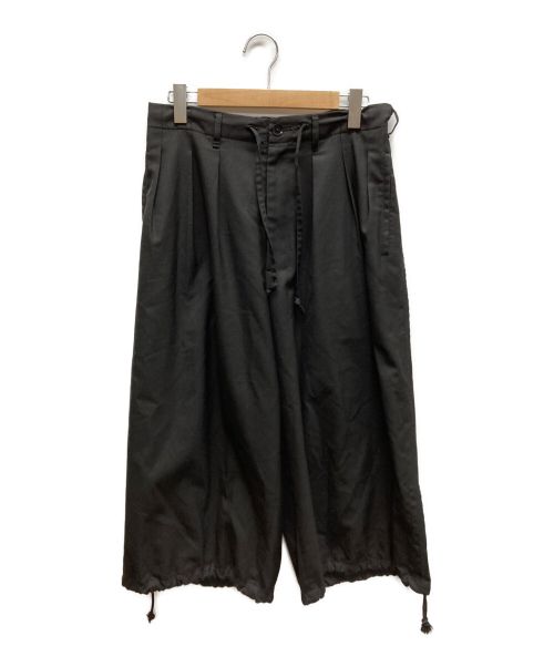 GROUND Y（グラウンドワイ）GROUND Y (グラウンドワイ) WOOL/POLYESTER GABARDINE BALLOON PANTS. ブラック サイズ:Lの古着・服飾アイテム