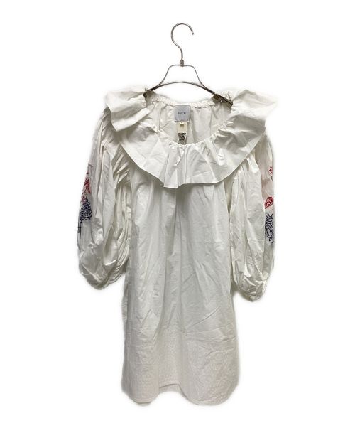 patou（パトゥ）Patou (パトゥ) ポプリンコットンミニドレス ホワイト サイズ:40の古着・服飾アイテム