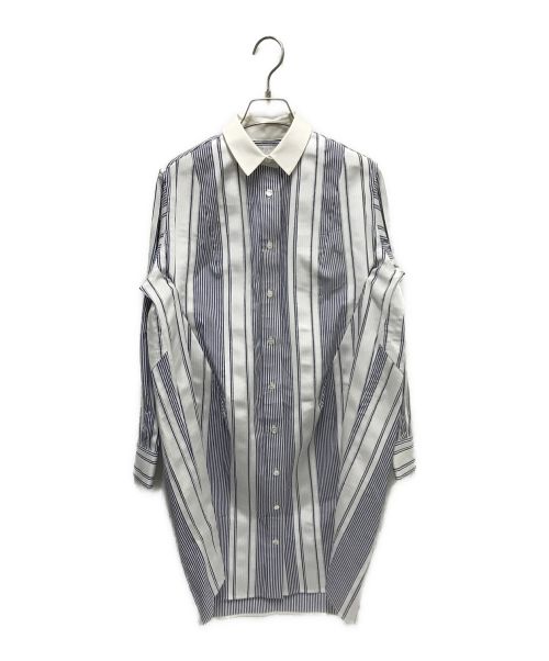 sacai（サカイ）sacai (サカイ) ストライプシャツワンピース ホワイト サイズ:1の古着・服飾アイテム