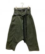 Pxxx OFF by PAL OFFNERパルオフナー）の古着「EXTREME LOW TROUSERS with DOUBLE BELT」｜カーキ