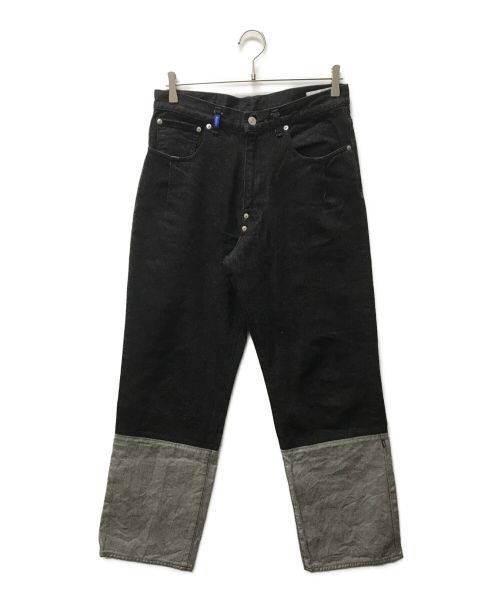 kudos（クードス）kudos (クードス) 2TONE DENIM PANTS ブラック サイズ:Mの古着・服飾アイテム