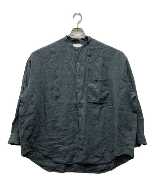 Graphpaper（グラフペーパー）Graphpaper (グラフペーパー) Linen L/S Oversized Band Collar Shirt グレー サイズ:Fの古着・服飾アイテム