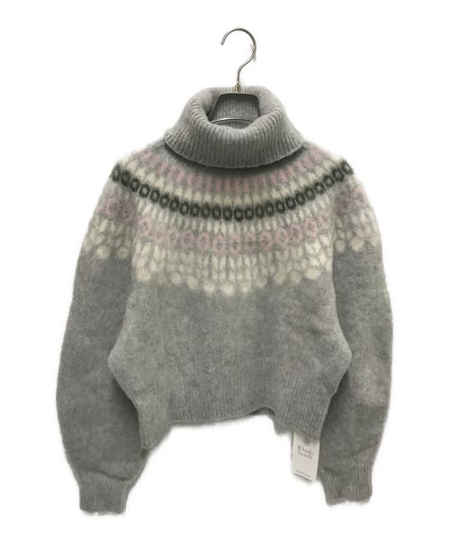 rhodo lirion（ロドリリオン）rhodo lirion (ロドリリオン) brushed lopi turtle neck sweater グレー サイズ:Sの古着・服飾アイテム