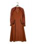 Mame Kurogouchi（マメクロゴウチ）の古着「Pedicel Lace Sleeves A-line Dress」｜ブラウン