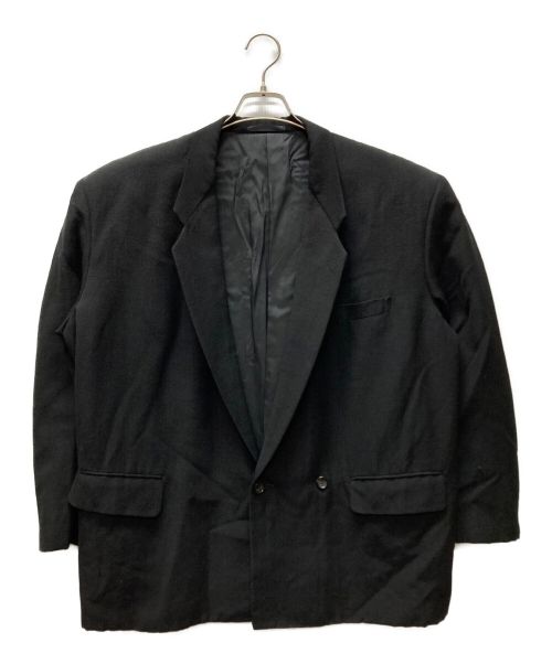 COMME des GARCONS HOMME PLUS（コムデギャルソンオムプリュス）COMME des GARCONS HOMME PLUS (コムデギャルソンオムプリュス) 90’s wool power shoulder double jacket ブラック サイズ:Mの古着・服飾アイテム