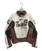 CAFE RACERカフェレーサー）の古着「FAST TRACK LEATHER RACING JACKET」｜ホワイト×レッド
