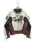 CAFE RACER（カフェレーサー）の古着「FAST TRACK LEATHER RACING JACKET」｜ホワイト×レッド